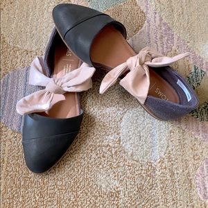 Toms Jutti D’Orsay black suede flat